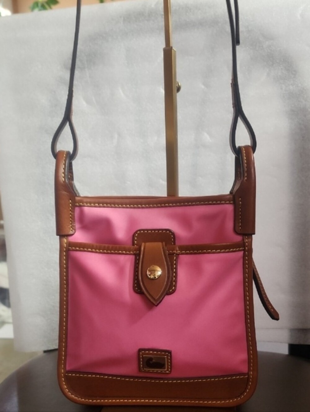 Dooney& Burke Shoulder Bag with Brown Leather Trim